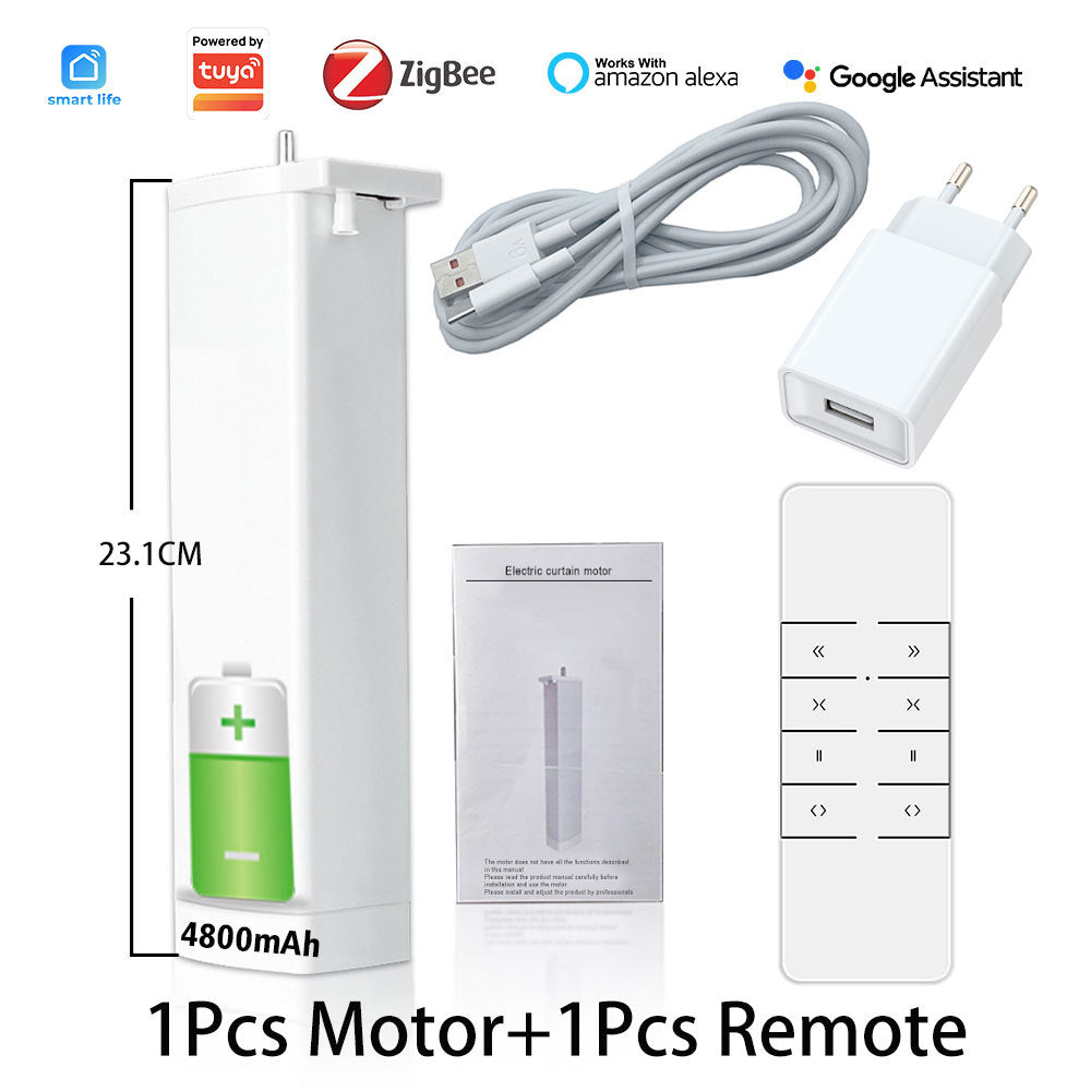 4800mAh Zigbee Rechargeable Smart Curtain Motor