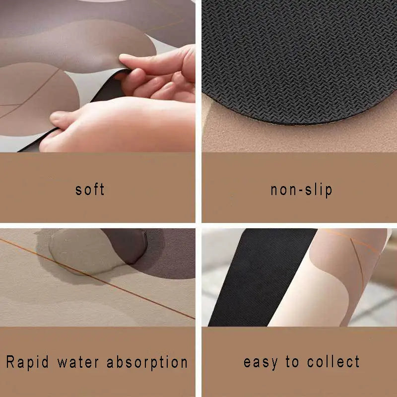 Modern Non-Slip Floor Mat with Flower & Leaf Design
